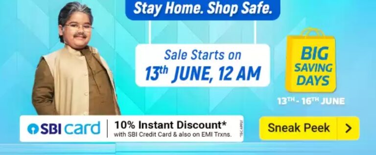 Flipkart Big Saving Days Sale from June 13 Onwards : Check offers on smartphones, tablets, laptops and more; Discount for SBI card holders