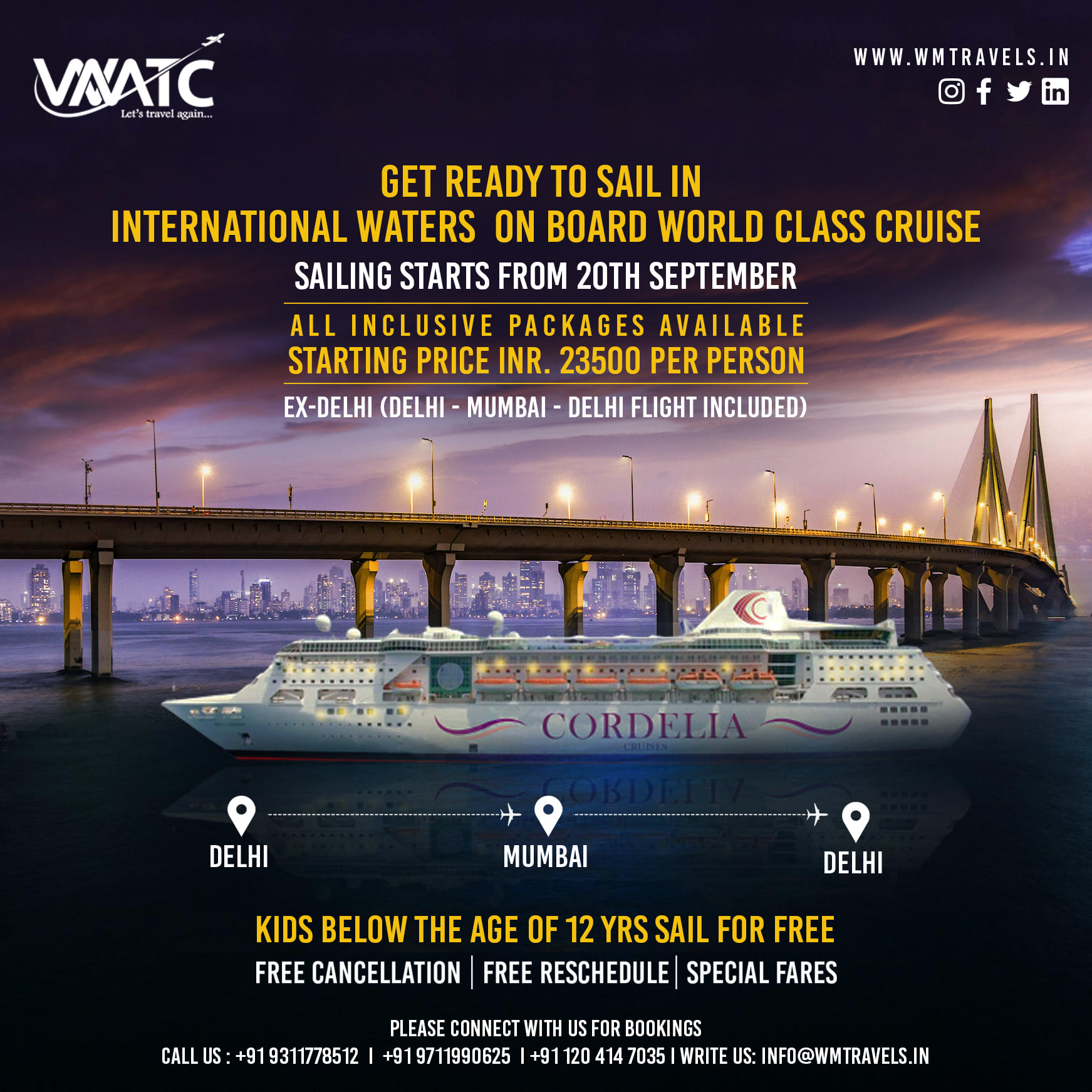 WM Travel Solutions Pvt Ltd; India's leading Travel Service Provider is Offering Best in Class Cruise Experience: Get The Best Offer