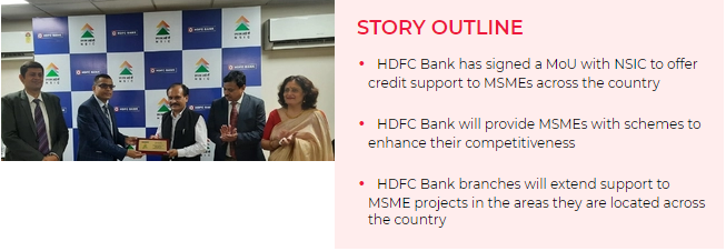 HDFC Bank partners with NSIC to offer credit support to MSMEs