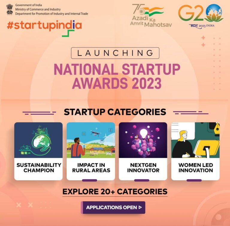 Hurry Up, Applications for National Startup Awards 2023 are now open : Nominate Now
